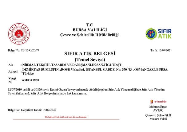 Zero Waste Certificate